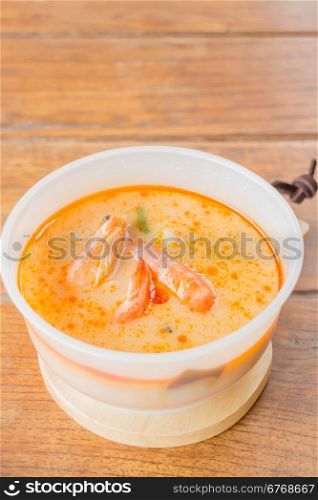 Spicy shrimp soup thai traditional cuisine, stock photo