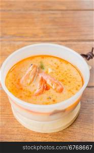 Spicy shrimp soup thai traditional cuisine, stock photo