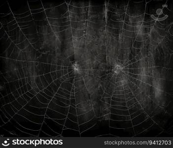 spider web on grunge black background, halloween concept