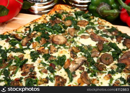Spinach and Portobello Mushroom Pizza