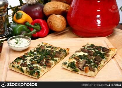 Spinach and Portobello Mushroom Pizza