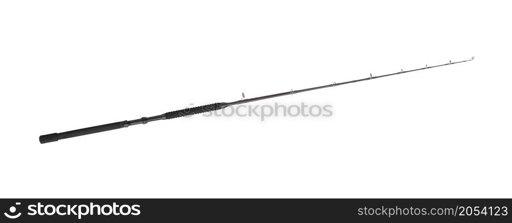 Spinning rod for fishing isolated on white. Spinning rod for fishing isolated