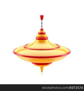Spinning top isolated on white background. 3d illustration. Spinning top