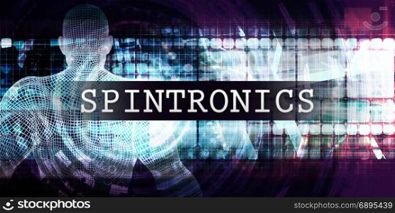 Spintronics Industry with Futuristic Business Tech Background. Spintronics Industry