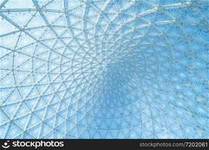 Spiral of construction architecture structure. Glass facade design of Sheikh Zayed Grand Mosque Center, Abu Dhabi, United Arab Emirates or UAE. Illusion background.