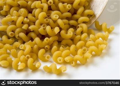 Spiral pasta isolated on white background
