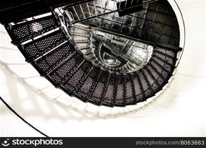 spiral stair to the top of hunting island lighthouse