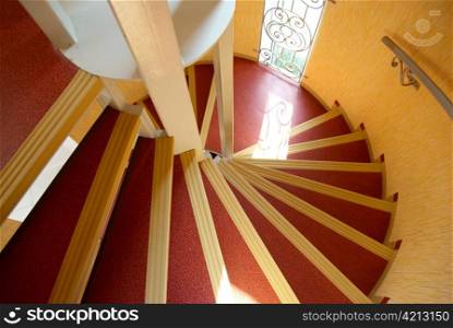 Spiral staircase in a house.