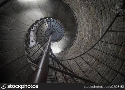 spiral staircase in an old house