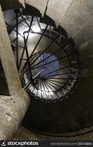 Spiral staircase inside of the Cathedral.