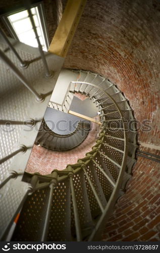 Spiral Staircase Metal Brick Architecture Historic Building Interior