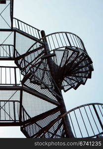 Spiral staircase. Spiral staircase - a fire ladder in Berlin, Germany