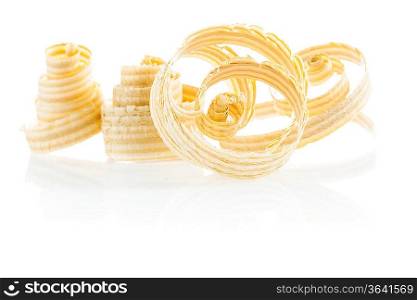 spiral wooden chips isolated