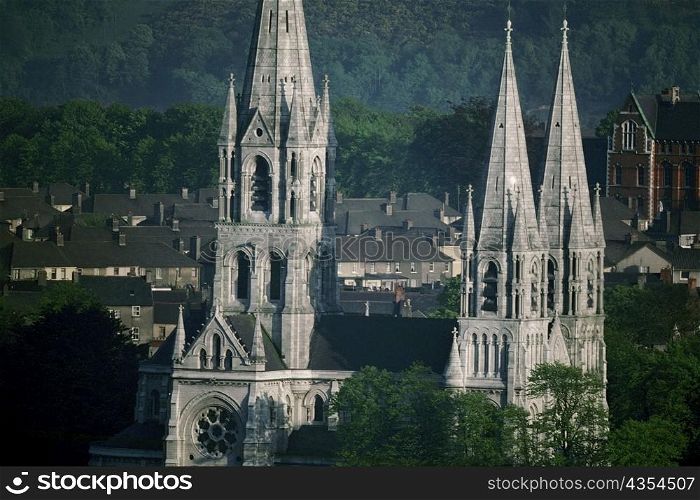 Spires of a cathedral, St. Finbarr&acute;s Cathedral, Cork, Republic of Ireland