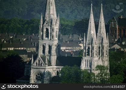Spires of a cathedral, St. Finbarr&acute;s Cathedral, Cork, Republic of Ireland