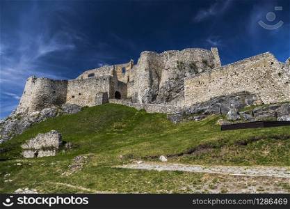 Spissky Castle - white stone castle in Slovakia