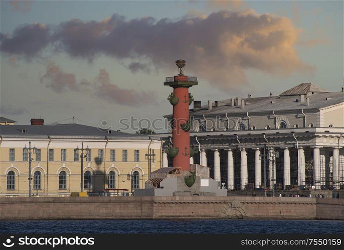 Spit of Vasilyevsky Island. St. Petersburg. Russia.