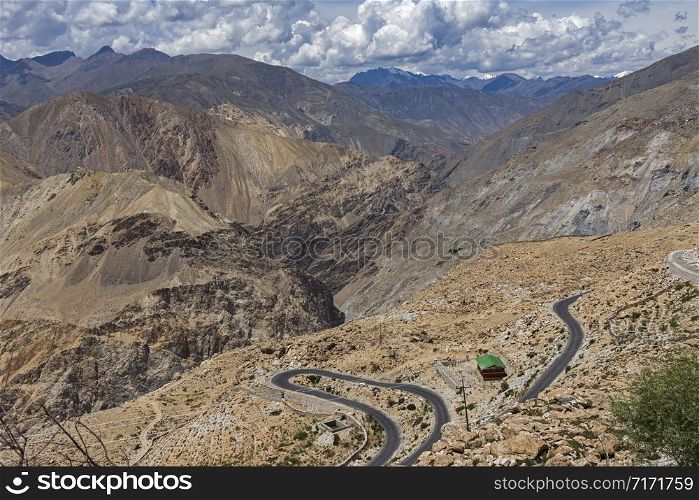 Spiti valley view from the Nako village (3625 m), Himachal Pradesh, India.