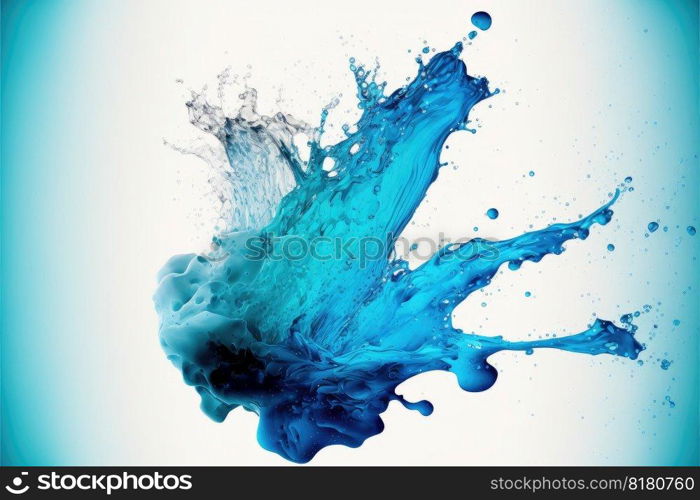 Splash blue water transparent isolated background. Concept of aqua fresh diverse movement in freedom. Finest generative AI.. Splash blue water transparent isolated background.