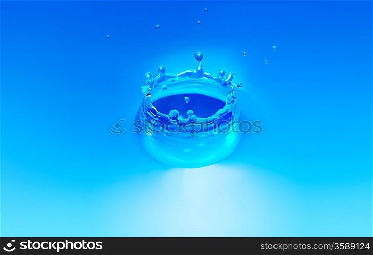 Splash in water creating crown shape