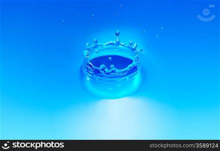 Splash in water creating crown shape