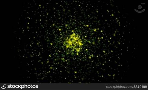 Splash of Blurred green and yellow sparkles. Alpha channel is included