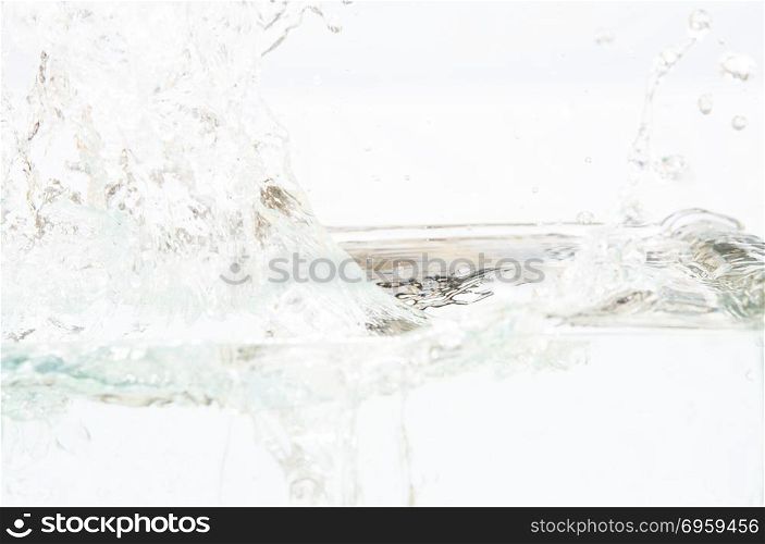 splash water on white background. Splash water