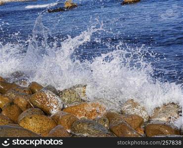 splashes from sea waves