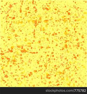 Splashes of orange paint on a yellow background. The ideal solution for fabric, upholstery, Wallpaper, screen saver, for design and decoration.