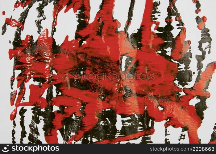 splashes red black paint