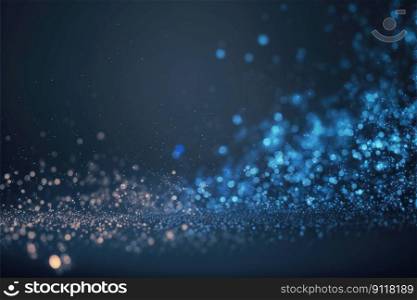 Splashing dusky of bokeh abstract background full frame creativity background. Abstract of blue and gold droplet from spray water design. Finest generative AI.. Splashing dusky of bokeh abstract background full frame creativity with blue and gold droplet.