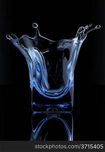 Splashing glass (3d isolated on dark background objects series)
