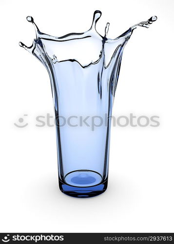 Splashing glass (3d isolated on white background objects series)