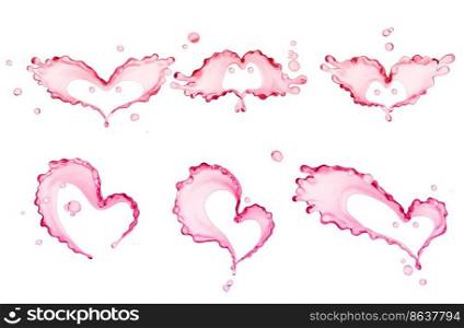 Splashing of juice, heart of juice abstract background, isolated 3d rendering 