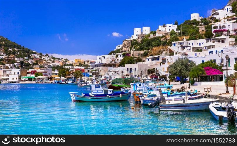 Splendid Leros island. Picturesque Pantelli bay and village, Greece