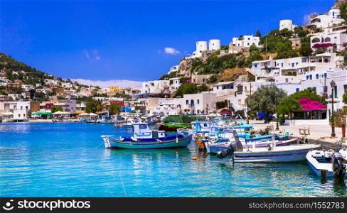 Splendid Leros island. Picturesque Pantelli bay and village, Greece