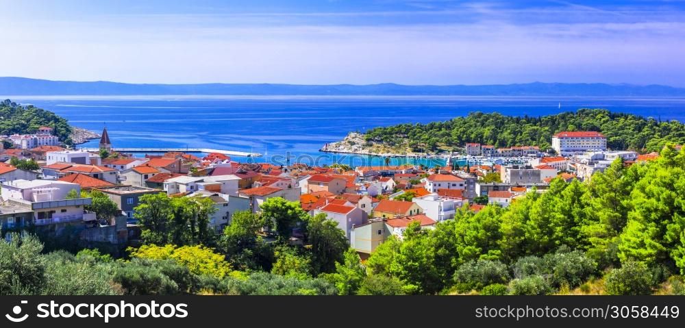 Splendid view of beautiful Adriatic coast. Makarska riviera in Croatia