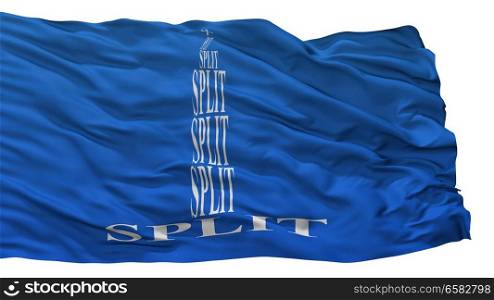 Split City Flag, Country Croatia, Isolated On White Background. Split City Flag, Croatia, Isolated On White Background