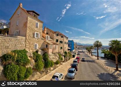 Split houses on the rock, waterfront view in Dalmatia, Croatia