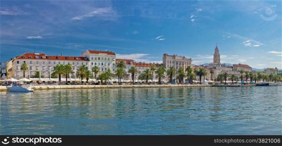 Split Riva view with Diocletian palace, Dalmatia, Croatia