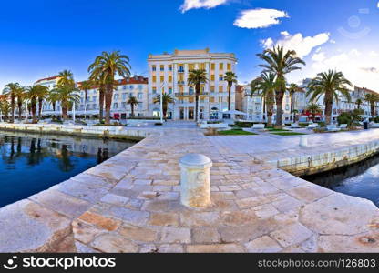 Split waterfront panoramic view from pier, Dalmatia, Croatia