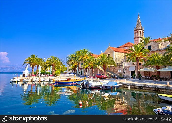 Splitska on Brac island seafront and landmarks view, Dalmatia region of Croatia
