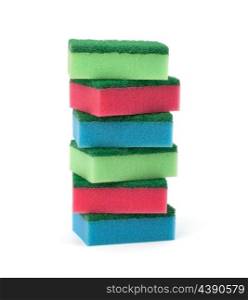sponges stack isolated on the white background