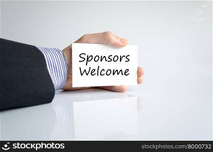 Sponsors welcome text concept isolated over white background