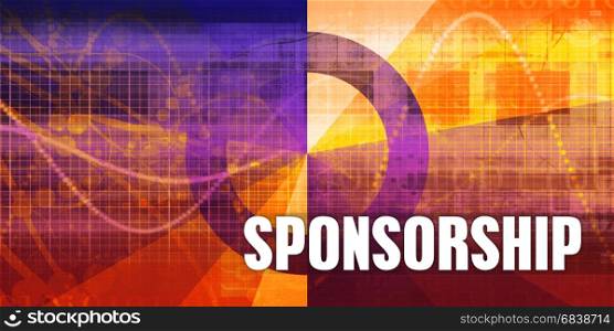 Sponsorship Focus Concept on a Futuristic Abstract Background. Sponsorship