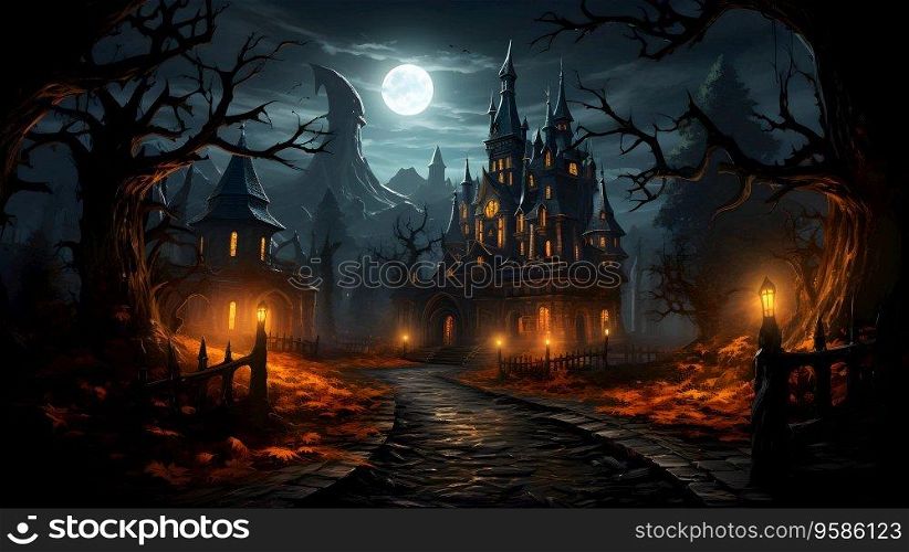 Spooky Night  Bats and a Gothic Castle