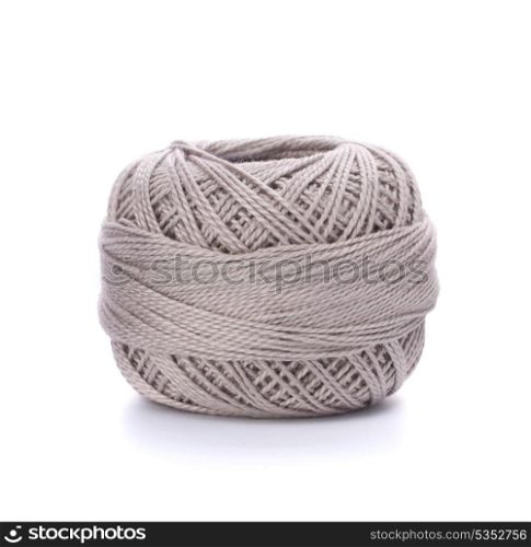 spool of grey thread isolated on white background