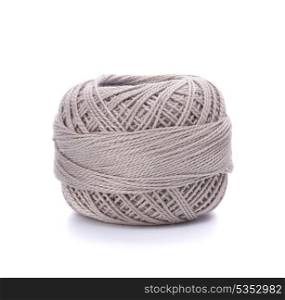 spool of grey thread isolated on white background