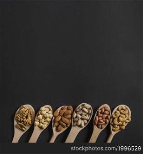 spoons with various nuts