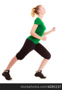 Sport and active lifestyle. Sporty flexible girl fitness young woman in sportswear doing stretching exercise isolated on white.